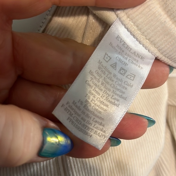 Everlane Pants Baby Cord Cheeky Corduroy Size 25 Straight Leg Cropped Pockets - Picture 8 of 10